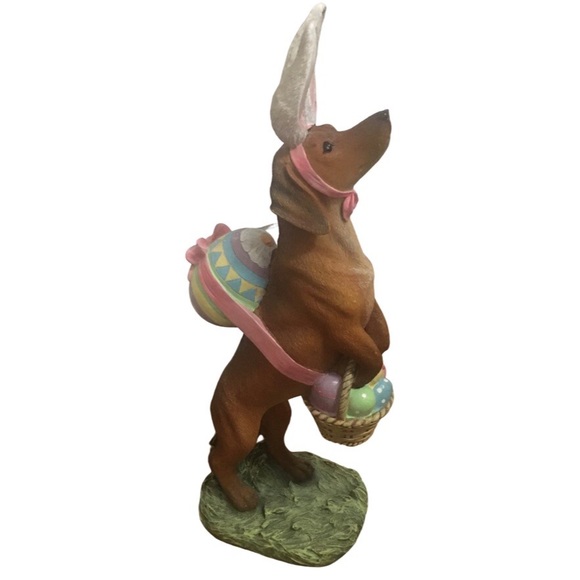 (SOLD)Dachshund With Bunny Ears Statue Figure Ready for ABSOLUTE cuteness - Picture 2 of 6